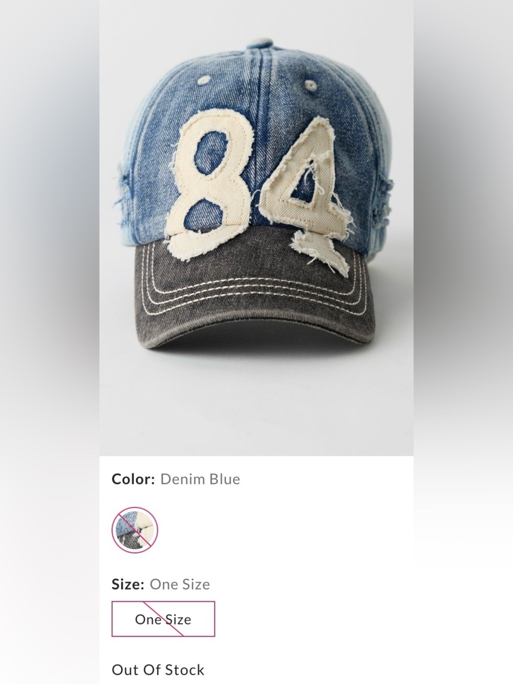 FP MOVEMENT by FREE PEOPLE ~ Hollie Varsity Denim Baseball Hat ~ Denim ~ NWT** - Picture 5 of 16